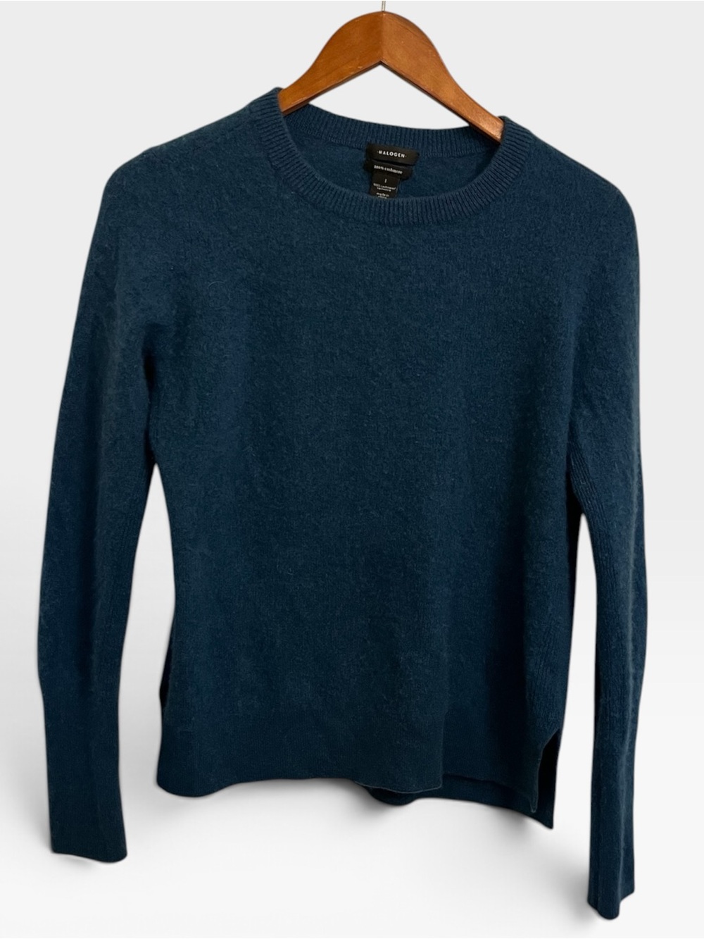 Halogen Cashmere Sweater - Dark Teal Blue